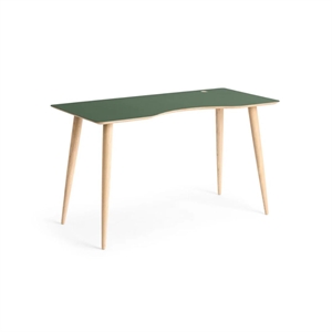 THOMSEN - ARTHUR SKRIVEBORD - BUET MED HUL - GRØN LAMINAT - MÅL: 128 X 60 X 74 CM.